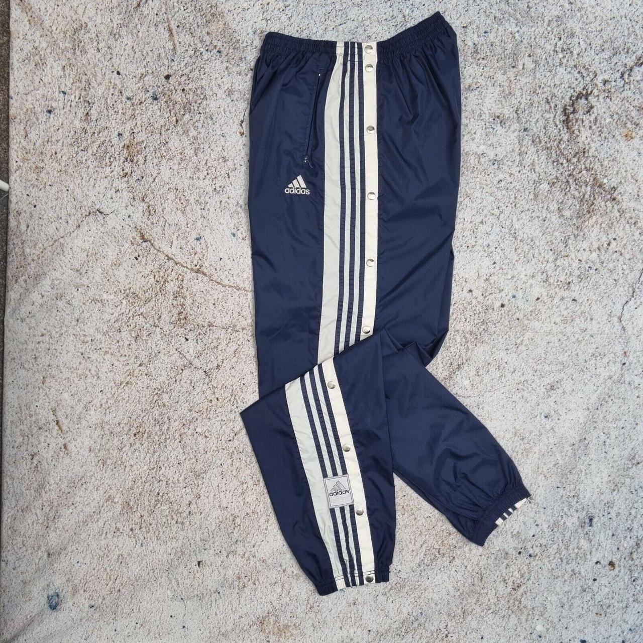 Vintage 90s Adidas Sweatpants Track Pants Navy Grey - Depop