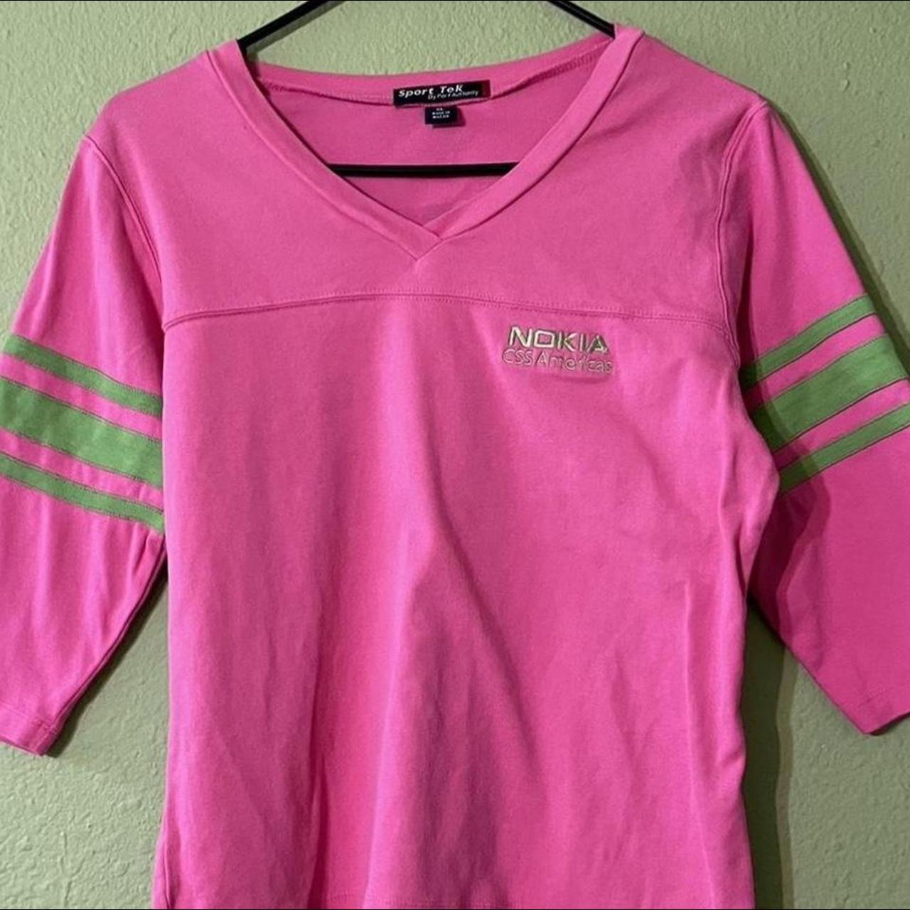 Pink and Green Nokia shirt Size XL but fits like a... Depop