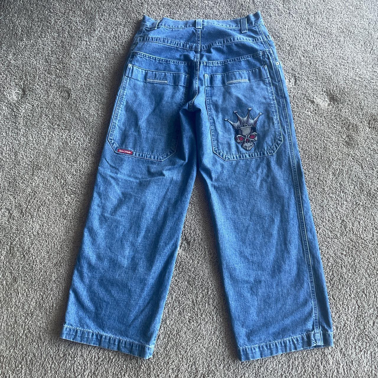 Vintage tribal crowned skull JNCO jeans Super sick... - Depop