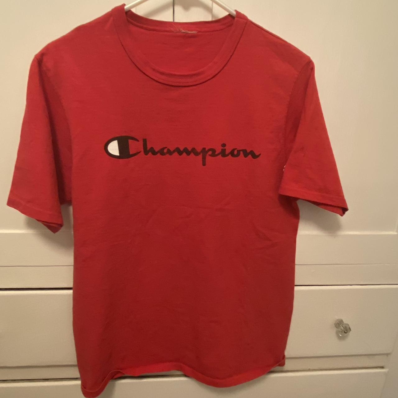 Red women's hot sale champion shirt