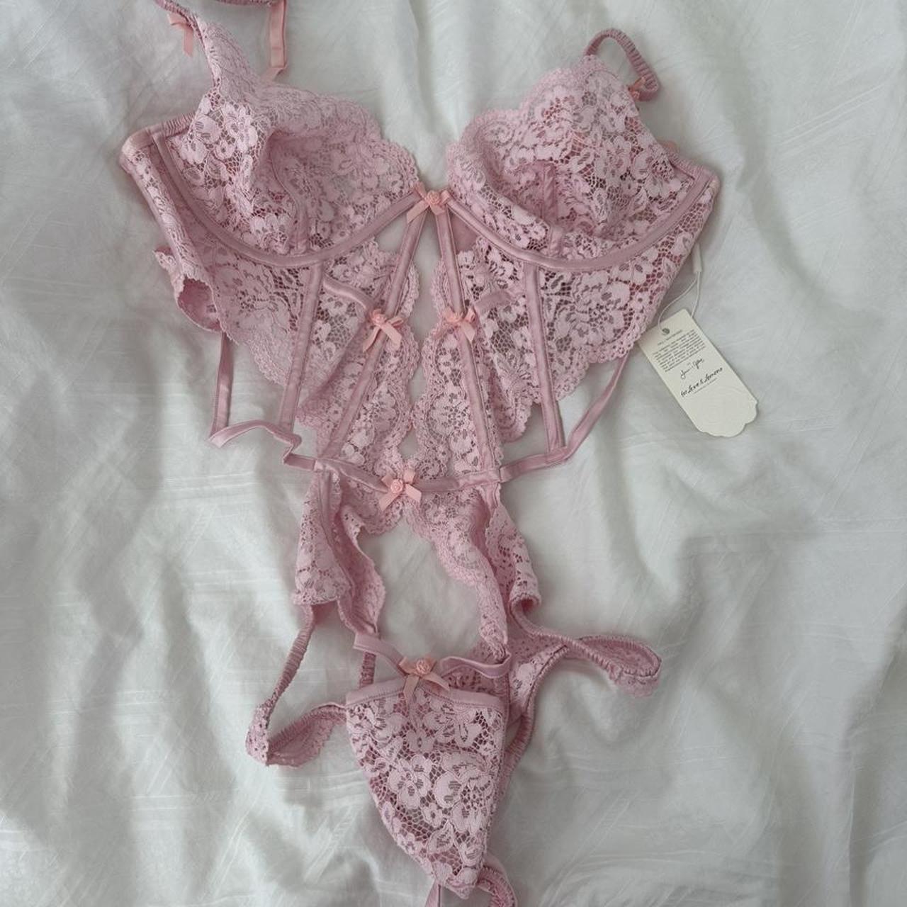 For Love and Lemons creamsicle lace bodysuit. Size - Depop