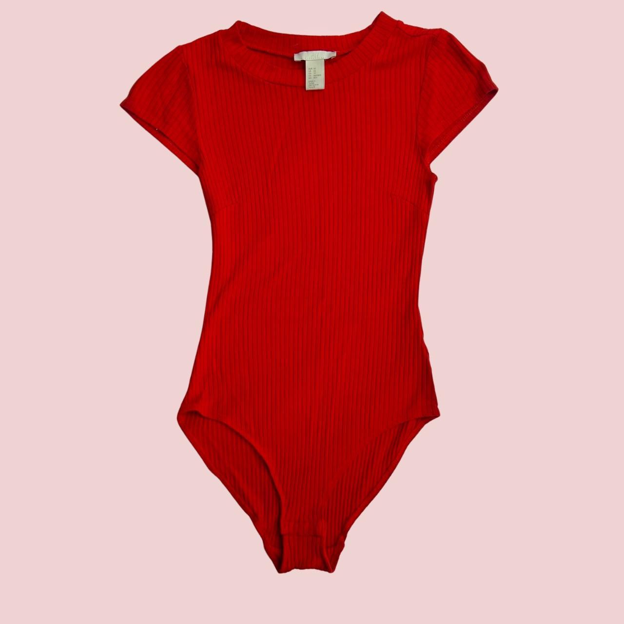 H&M Women's Red Bodysuit Depop