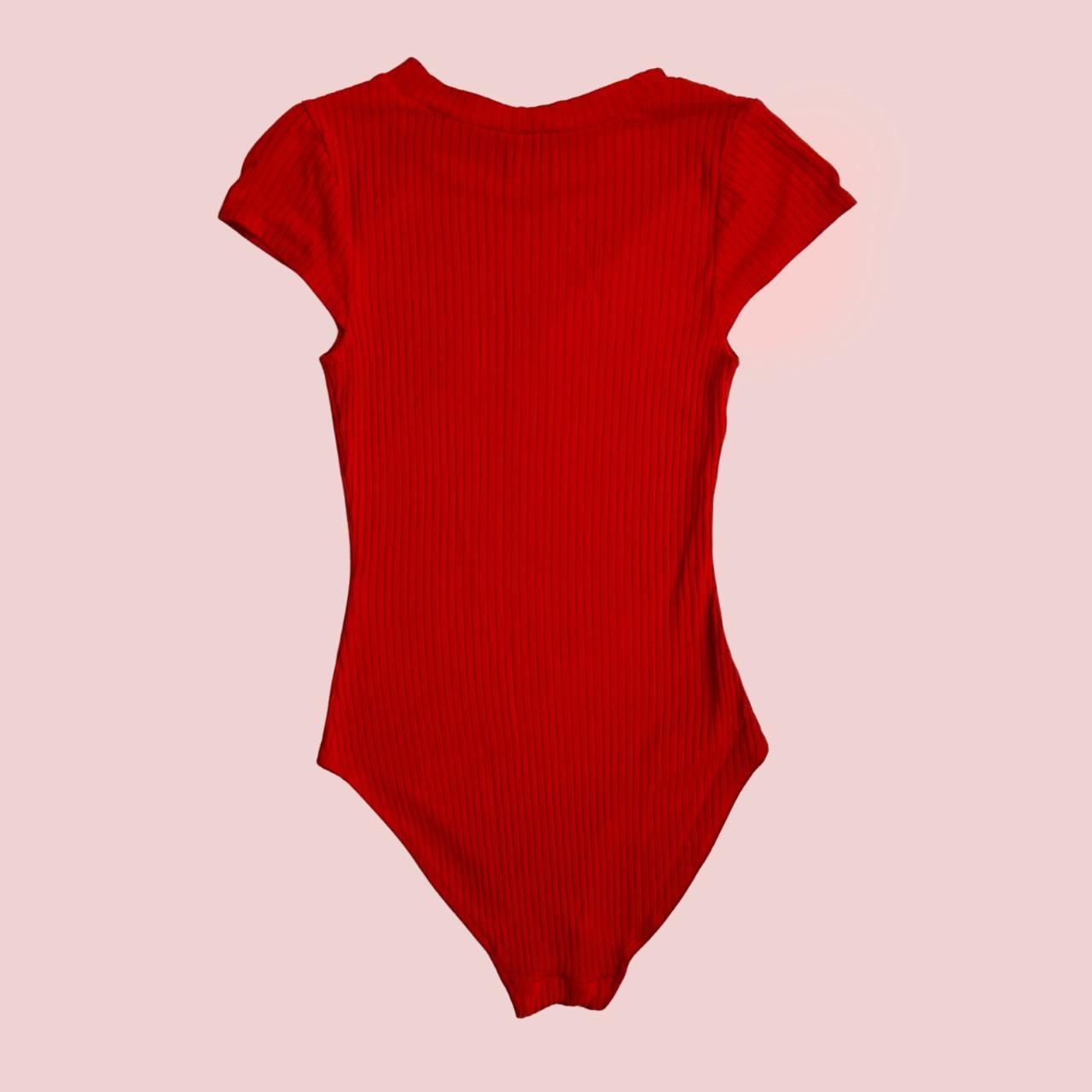 H&M Women's Red Bodysuit Depop