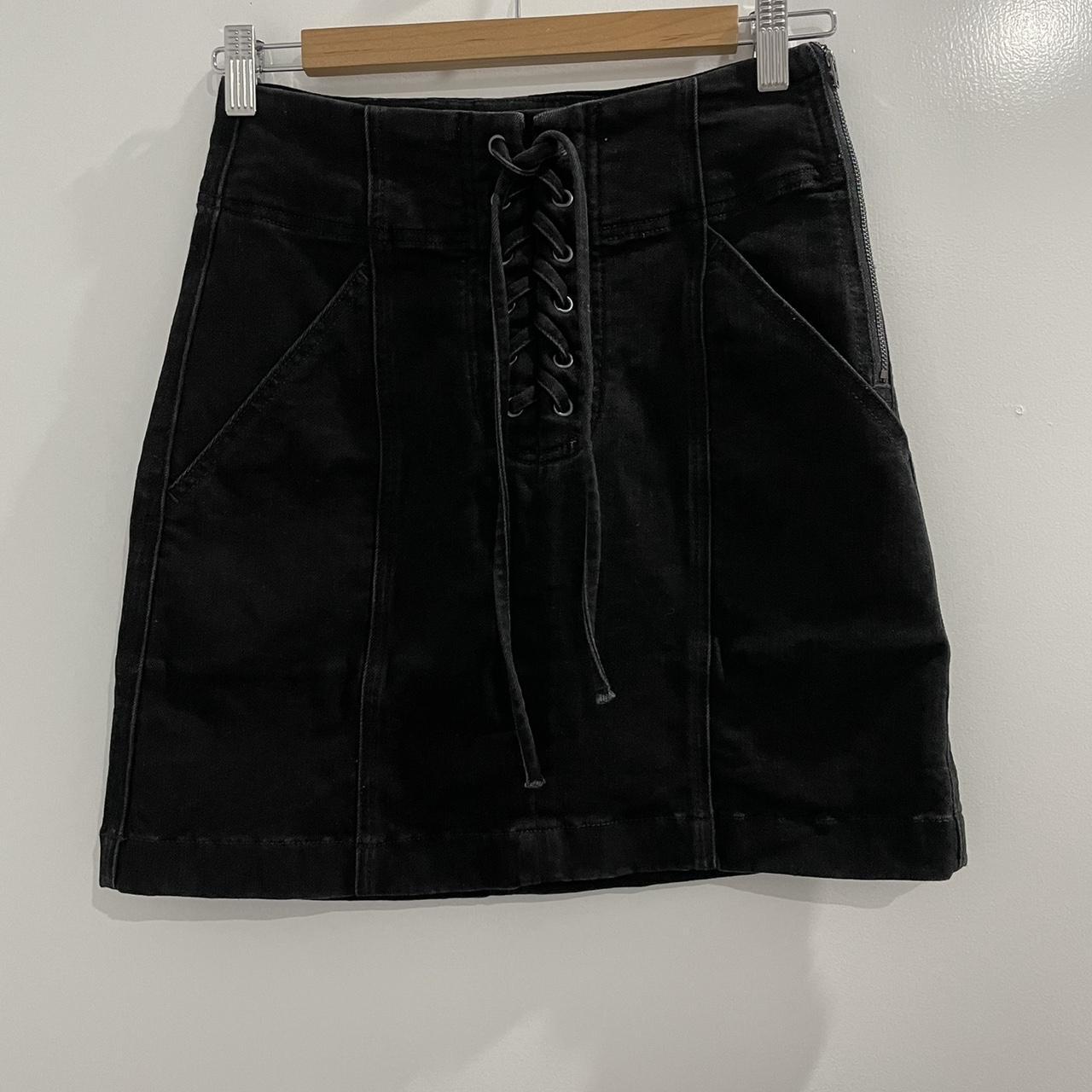 HUGO - Asymmetric mini skirt in stretch denim with degradé effect