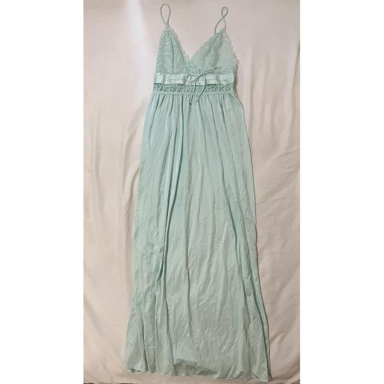 Beautiful vintage sea green lace slip maxi Says... Depop