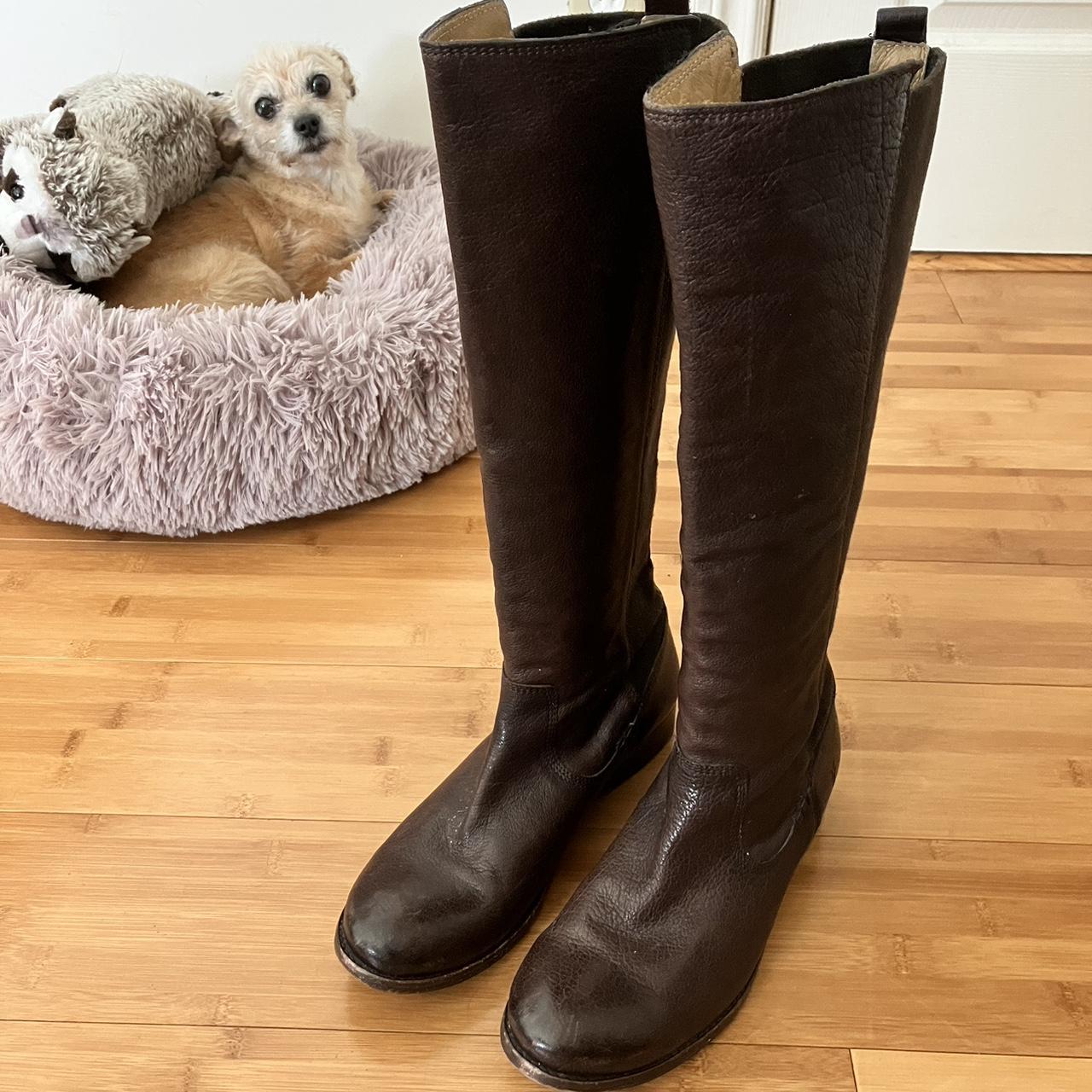 frye riding boots brown