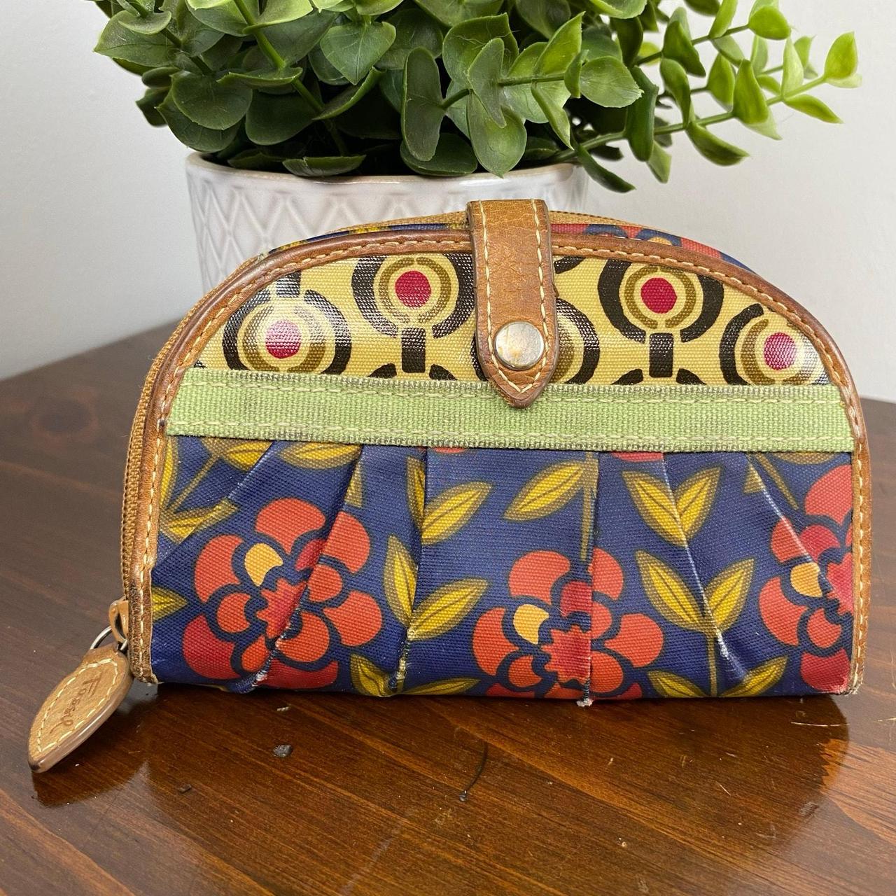 Fossil Women's Wallet - Tan/Red – Fossil Floral C… - image 1