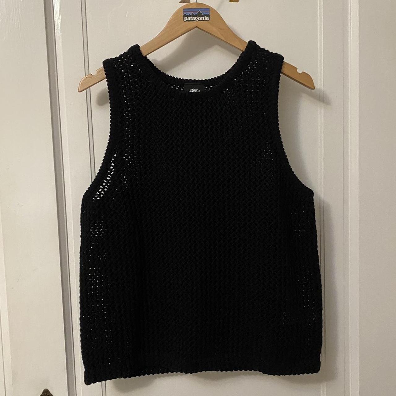 STUSSY O'DYED HEAVYWEIGHT MESH TANK (BLACK) Size - Depop