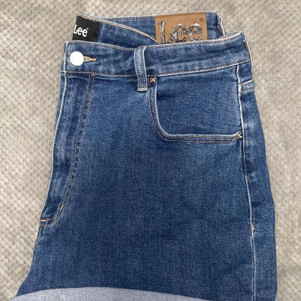 Lee shorts in denim blue, size 16. worn once, great... - Depop