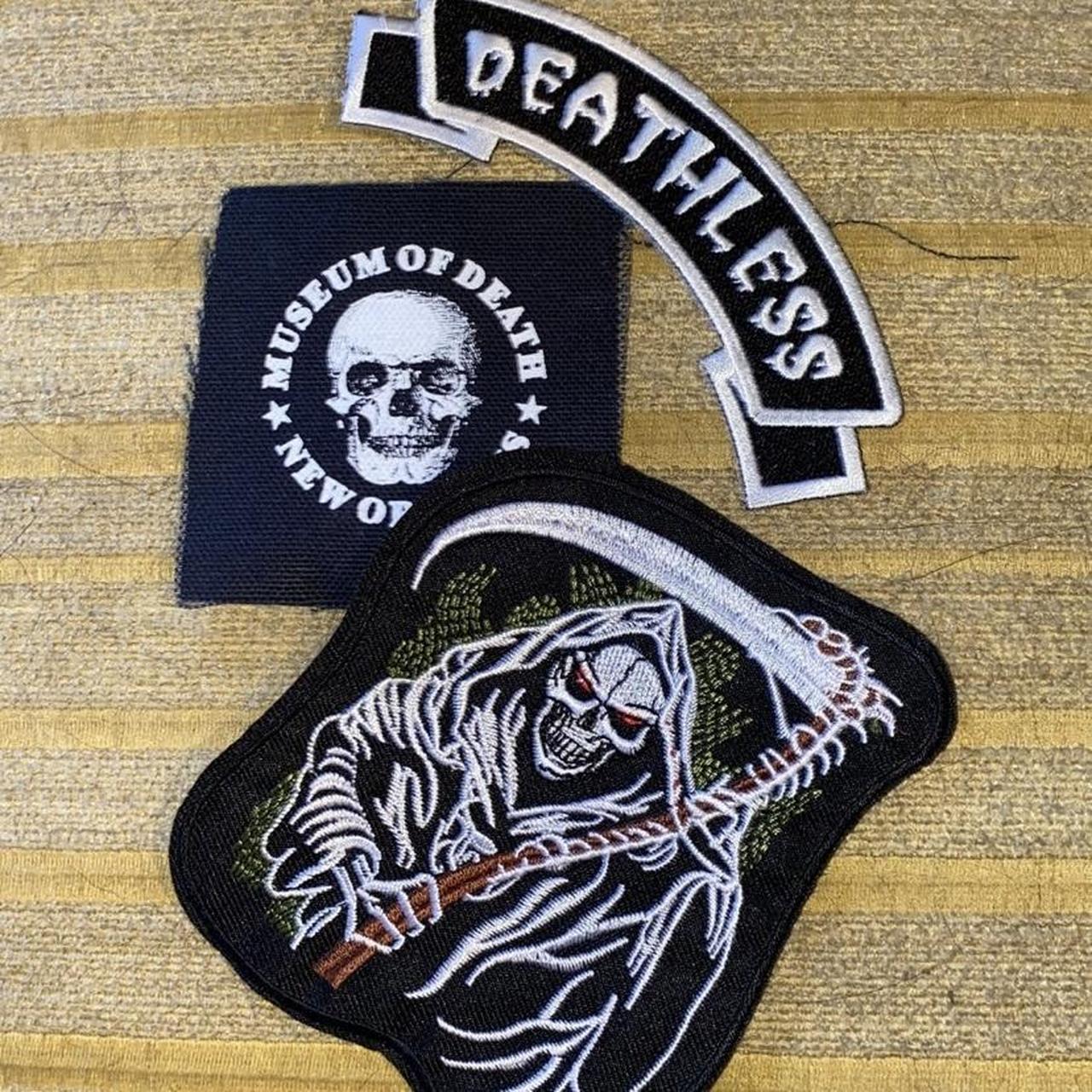 3 goth patches: grim reaper, museum of death , and a - Depop