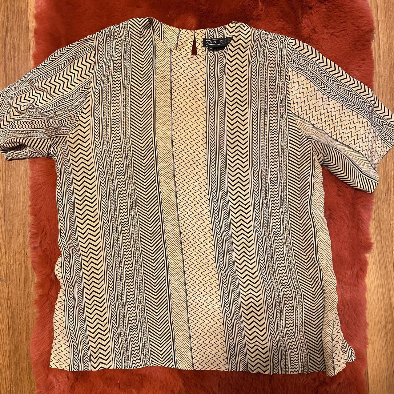 Vintage 80’s Ann May silk patterned top size small.... - Depop