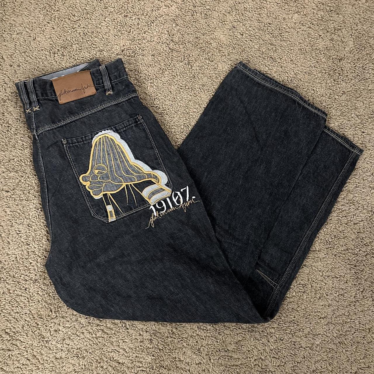Vintage Platinum FUBU jeans 2000s 38x34 Never seen | Depop