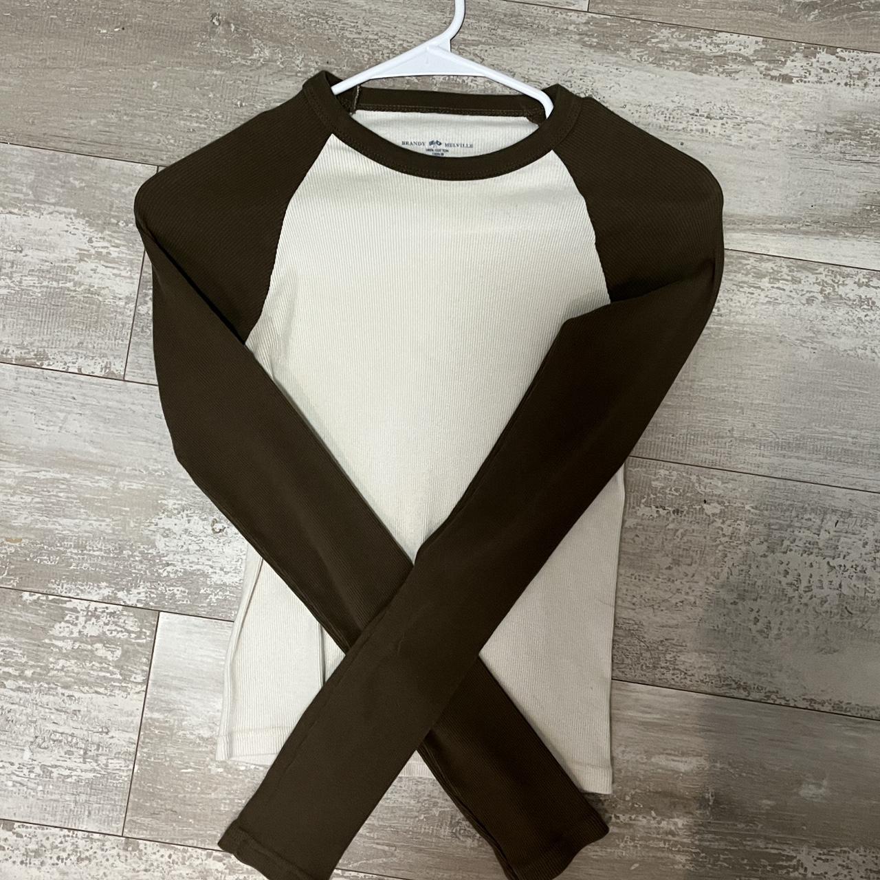 Brandy Melville brown and white bella baseball long... Depop