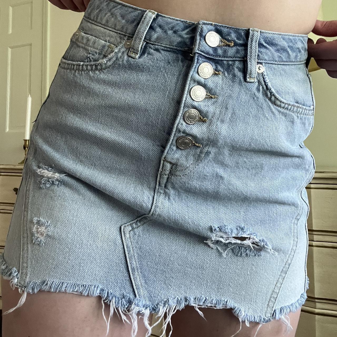 ❥ free people denim a-line skirt, ❥ light wash,