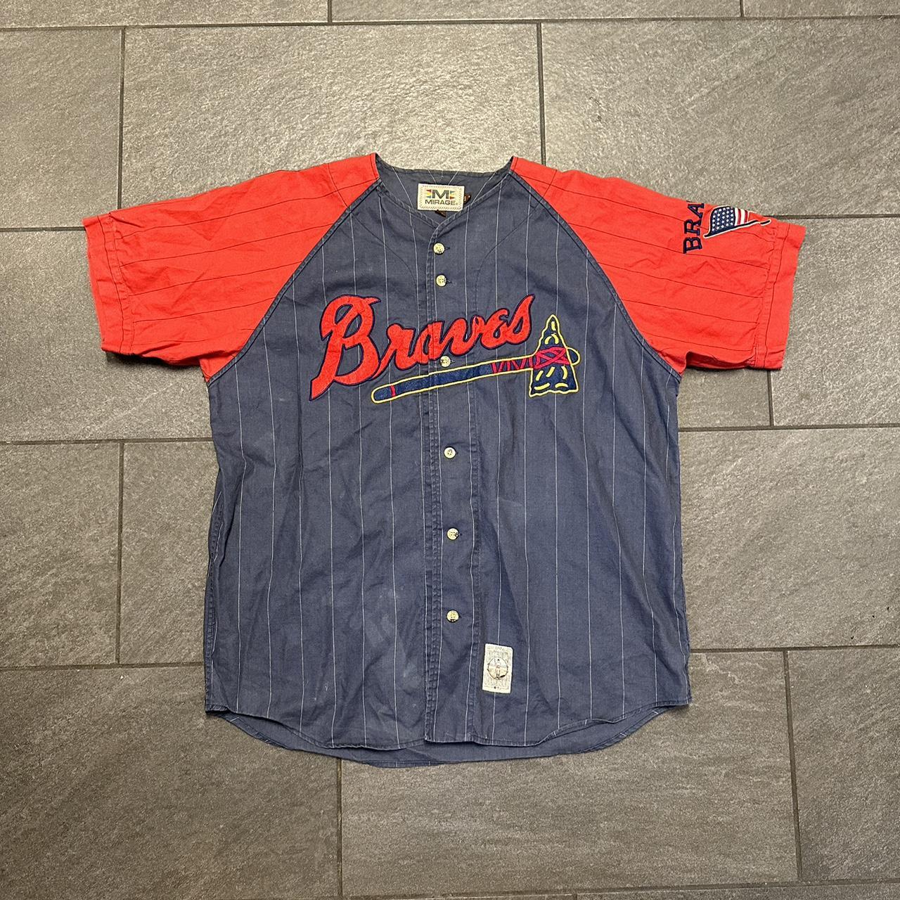 Vintage 90s Atlanta Braves Jersey Size Medium Made - Depop