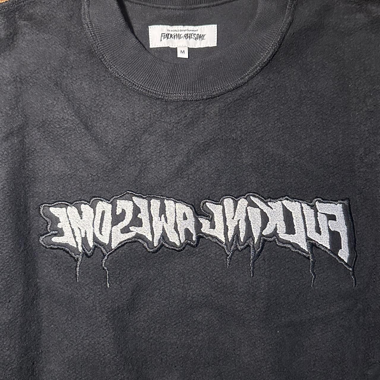 Reversible black Fucking Awesome FA Crewneck... - Depop