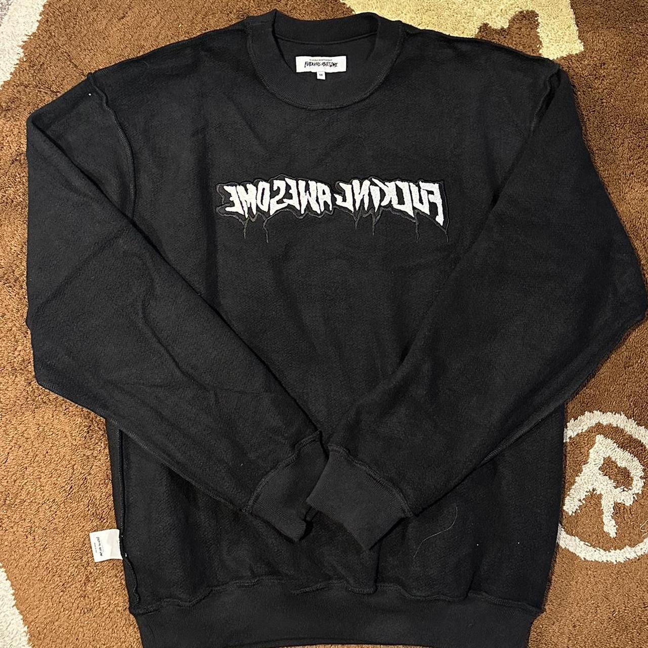 【FUCKING AWESOME】CUT OUT LOGO TEE / BLACK Reversible black Fucking Awesome FA Crewneck | Depop