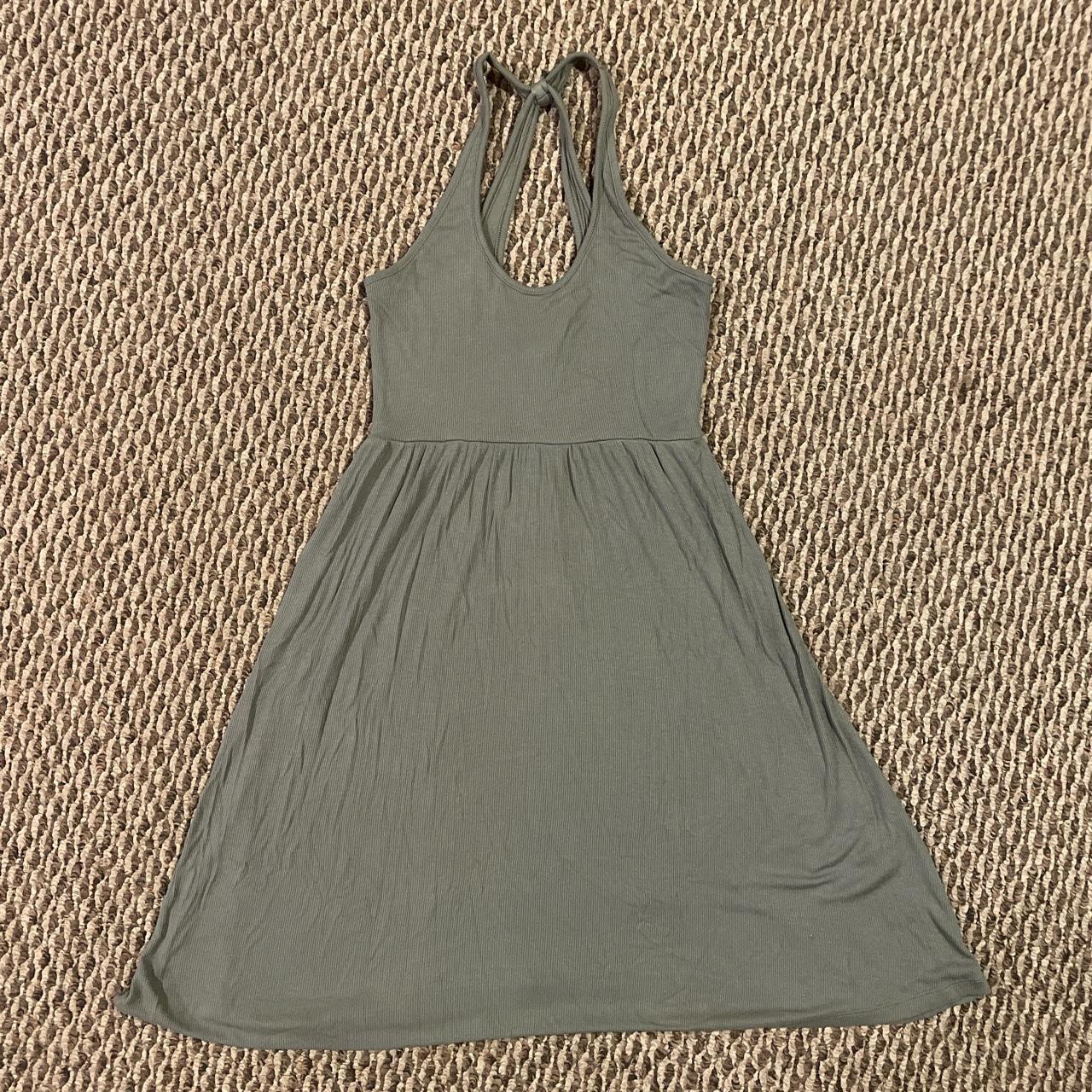 muted mint green dress! has a crosshatch... Depop