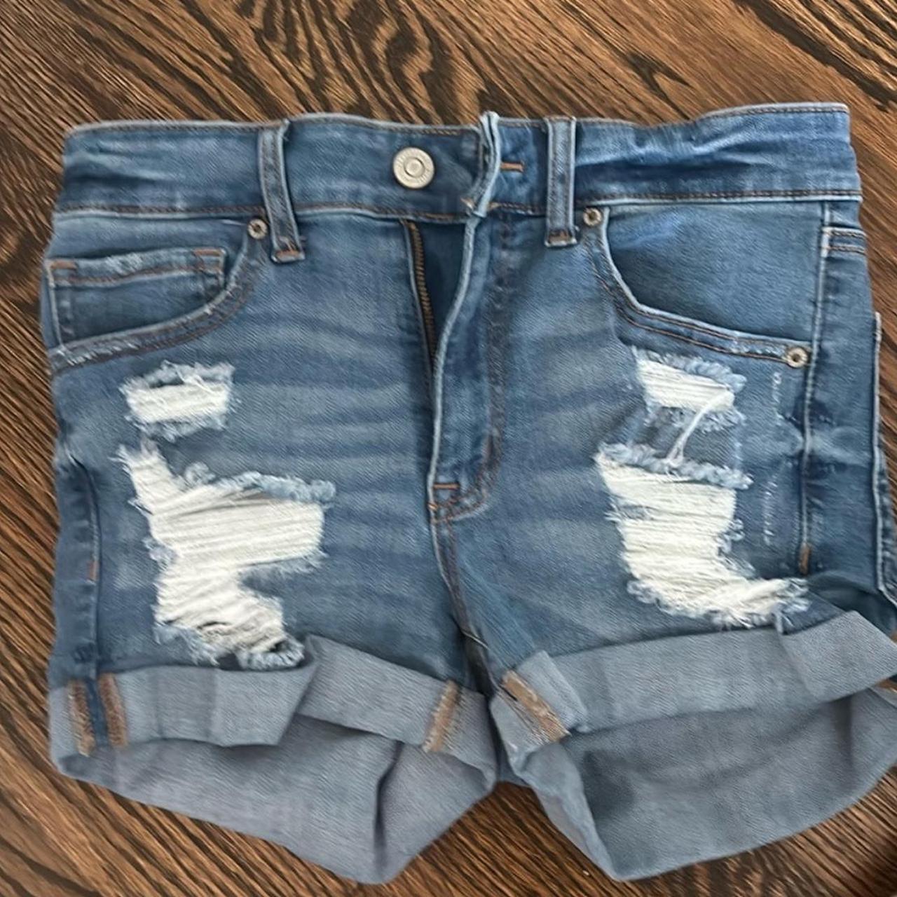 Aeropostale Dark Wash Jean Shorts - Depop