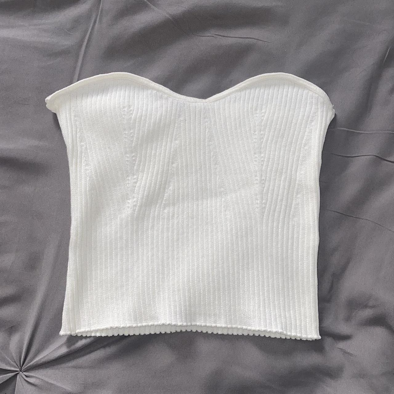 Knitted Tube Top H&M - White Size XS can fit an... - Depop