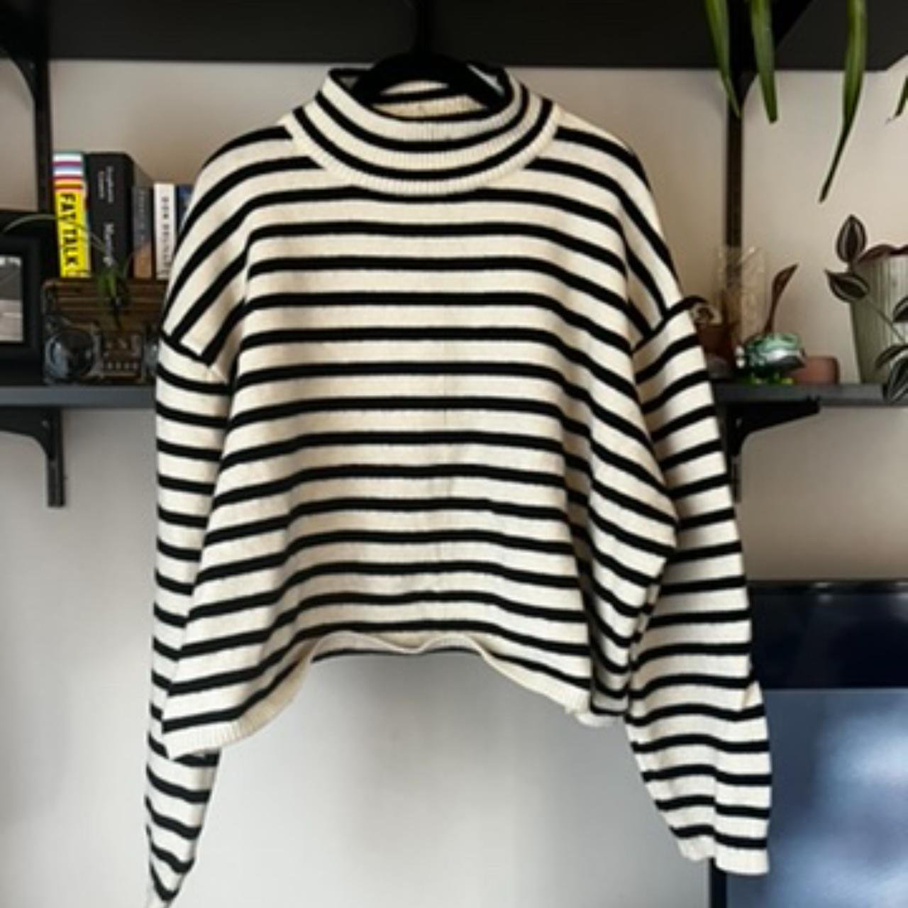 Cider Striped Mockneck Sweater Size 1XL PTP... Depop