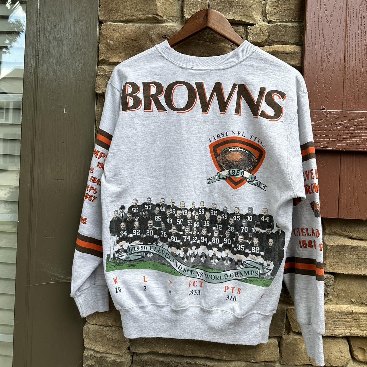 Vintage Cleveland Browns NFL Crewneck Sweater Mens - Depop