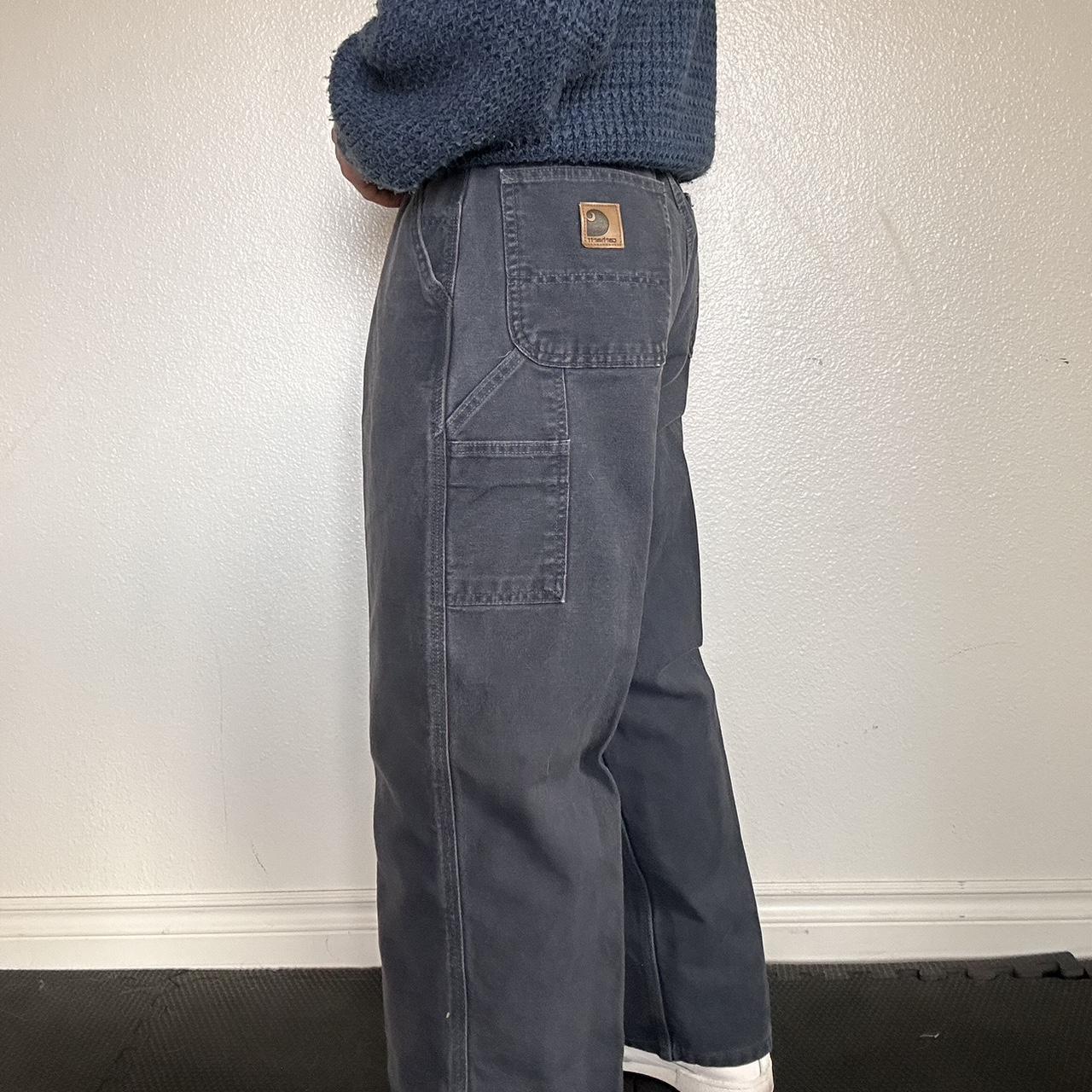 Carhartt Men's Grey Jeans Depop