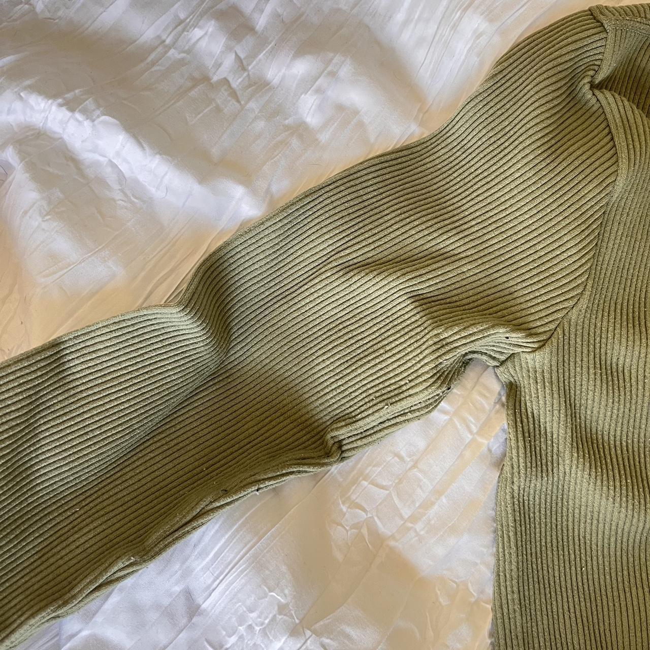 olive green zara top super cute and flattering... Depop