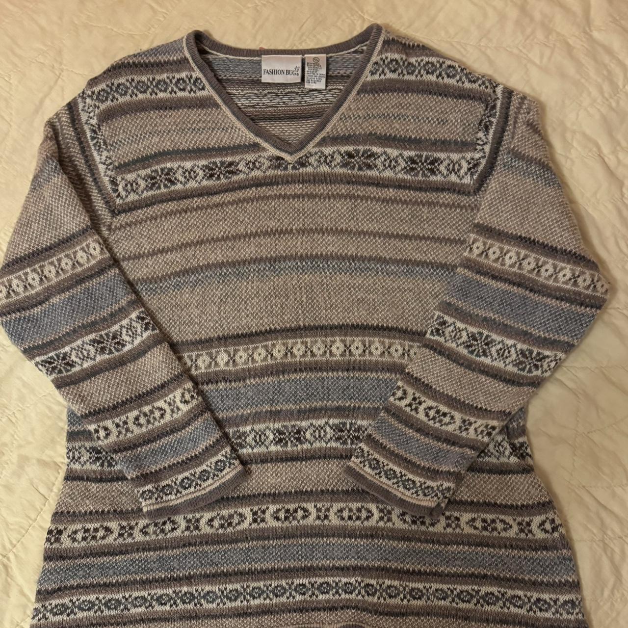 large v-neck sweater, bought 2nd hand but worn only... - Depop
