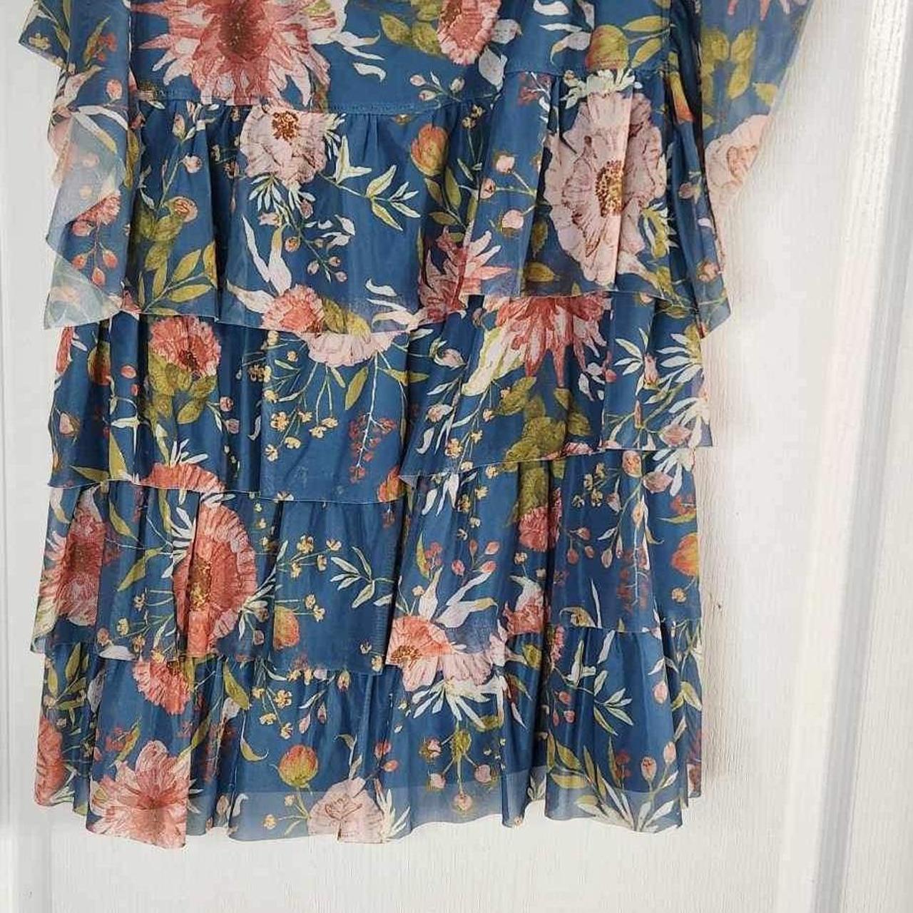 LC Lauren Conrad Blue Floral Blouse Size XXL. 2599 - Depop