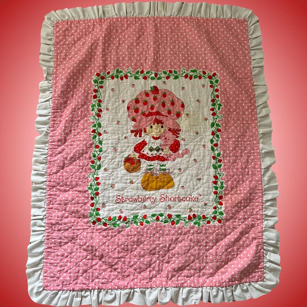 Super cute strawberry shortcake blanket ! ☆ Minor... - Depop