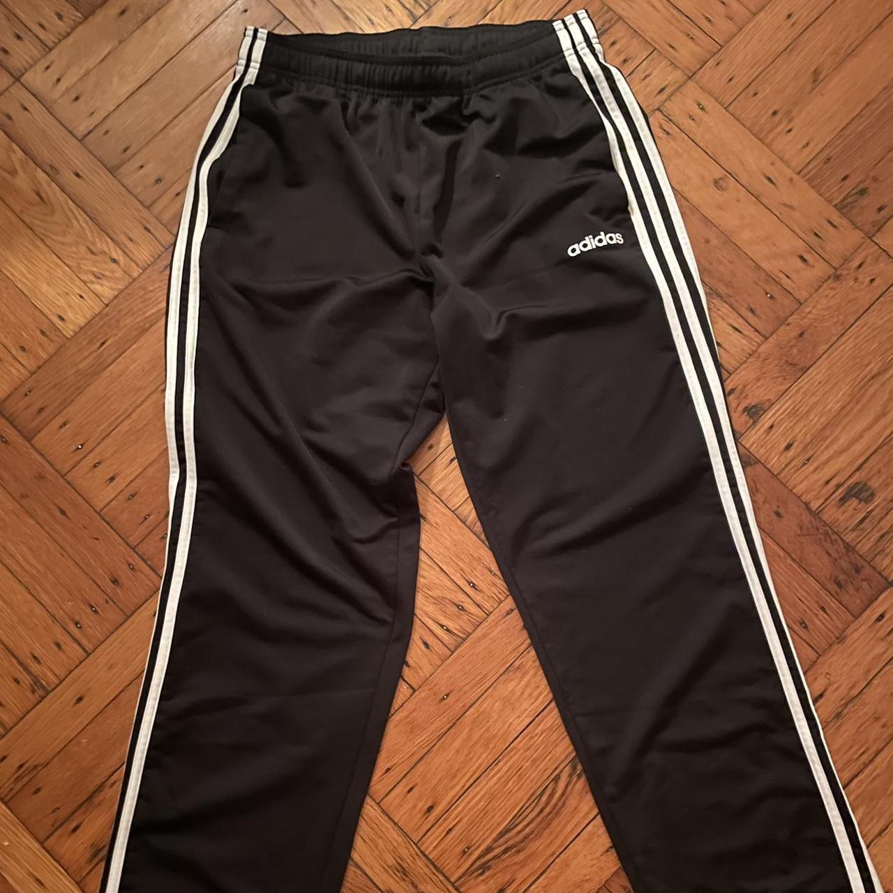 Adidas Men's Black and White Trousers | Depop