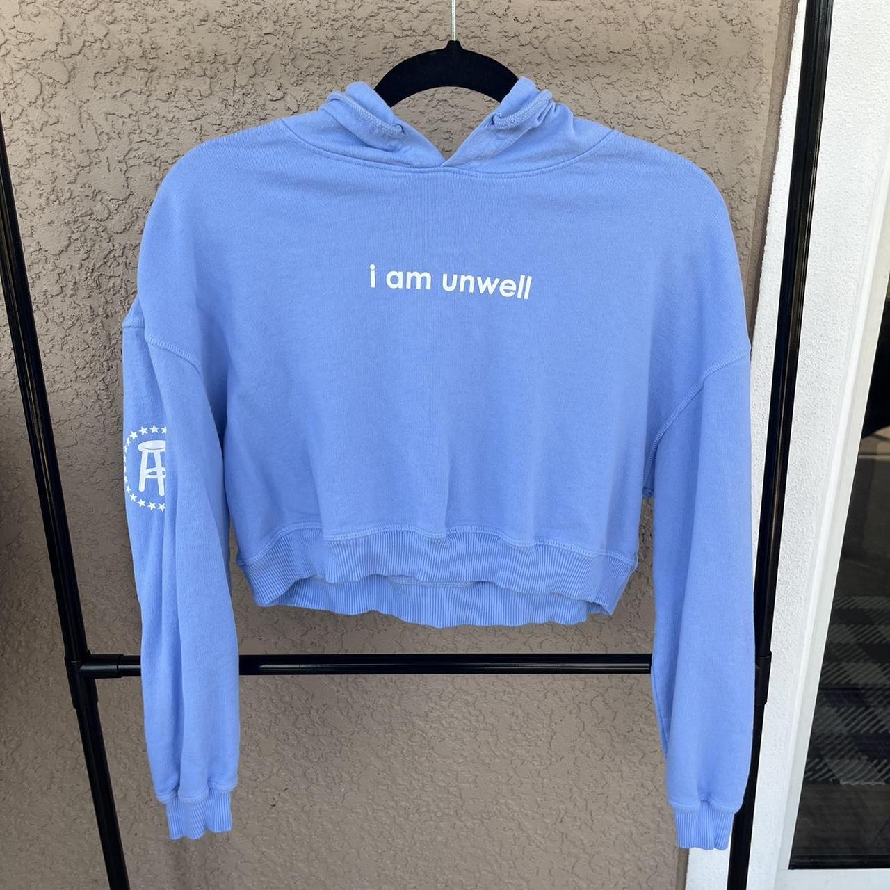 Barstool Sports Women's Blue and White Hoodie Depop