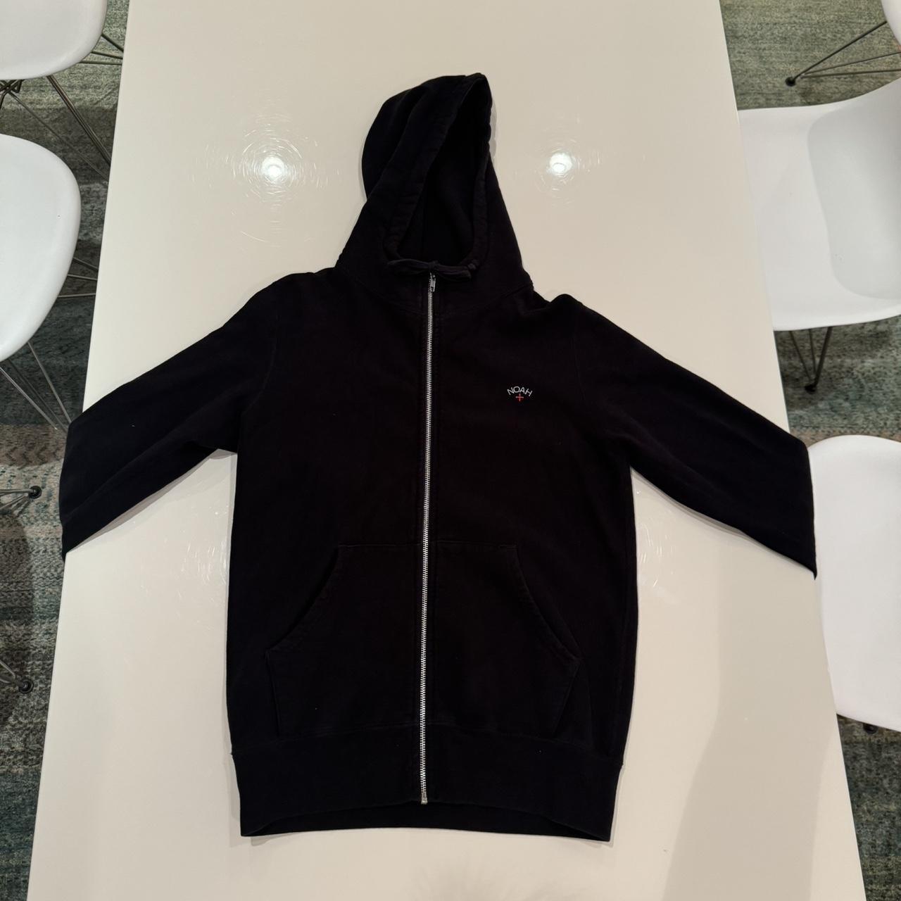 Black noah designer zip up hoodie size small fits... - Depop