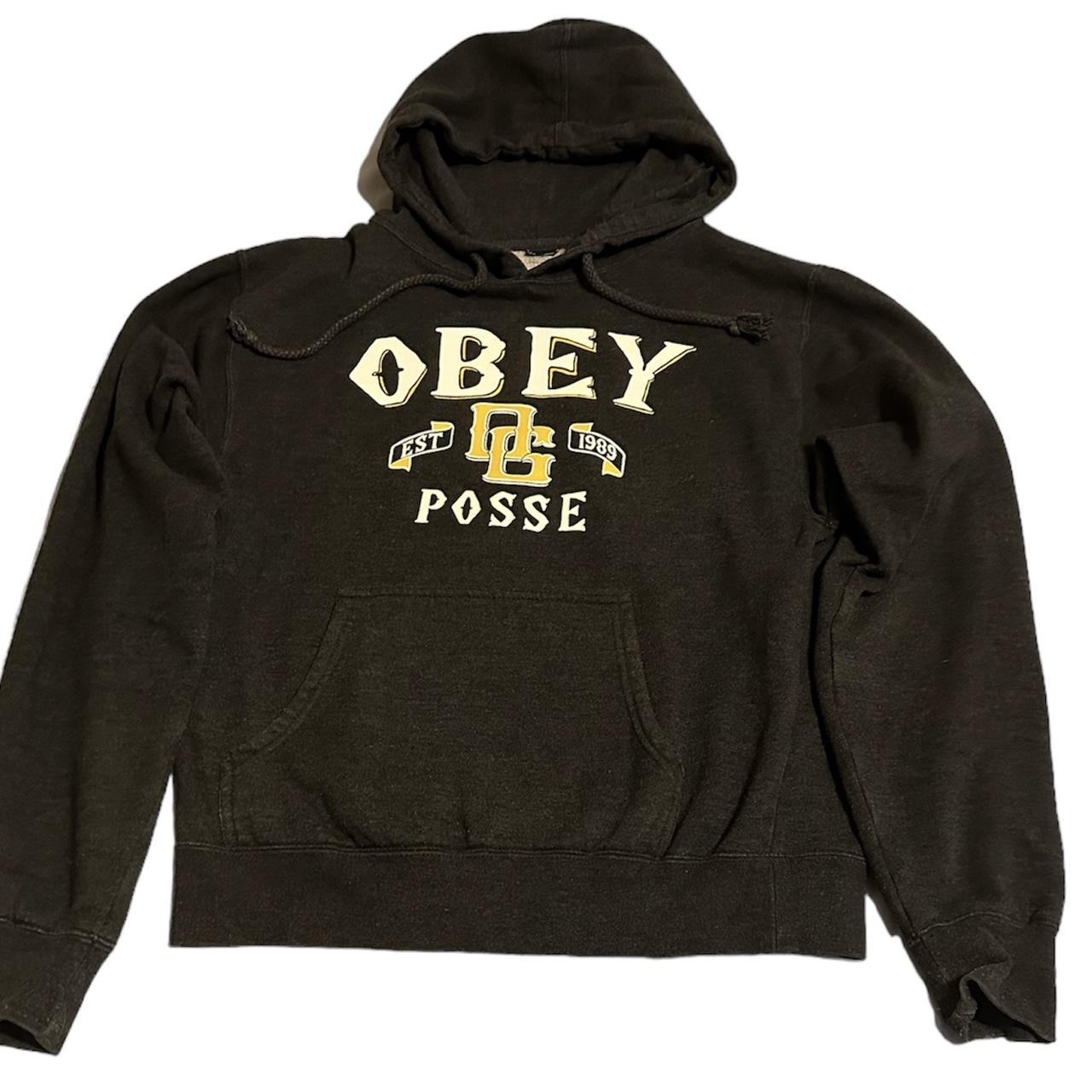 Obey Posse Black Hoodie Size Medium Cut tag but