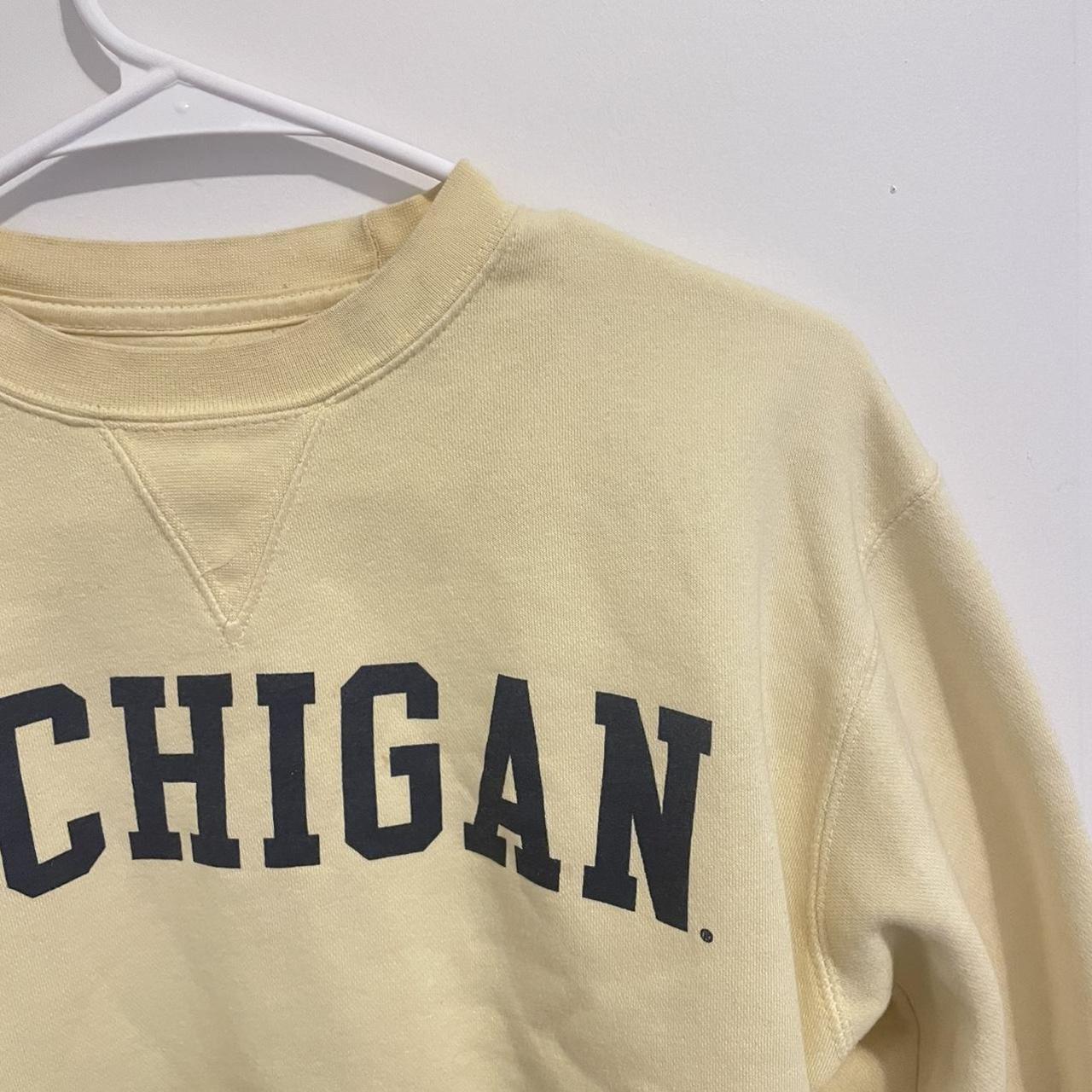 Pale yellow michigan top sweatshirt