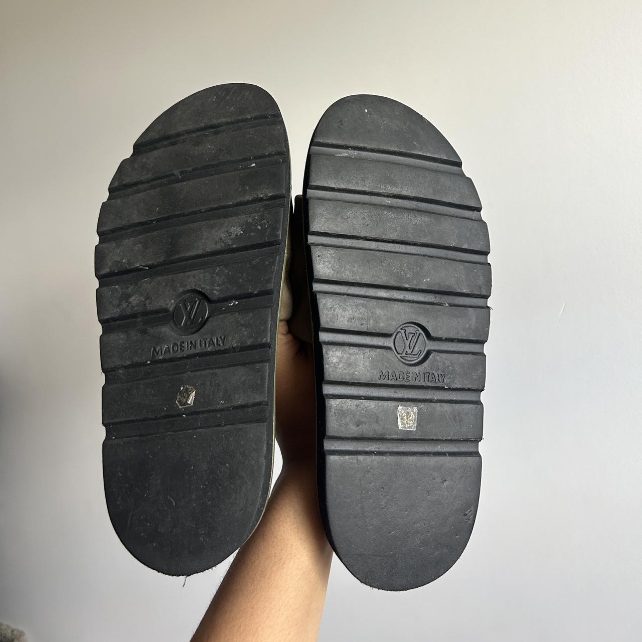 11 LV Pool slides Khaki Size 5 Depop