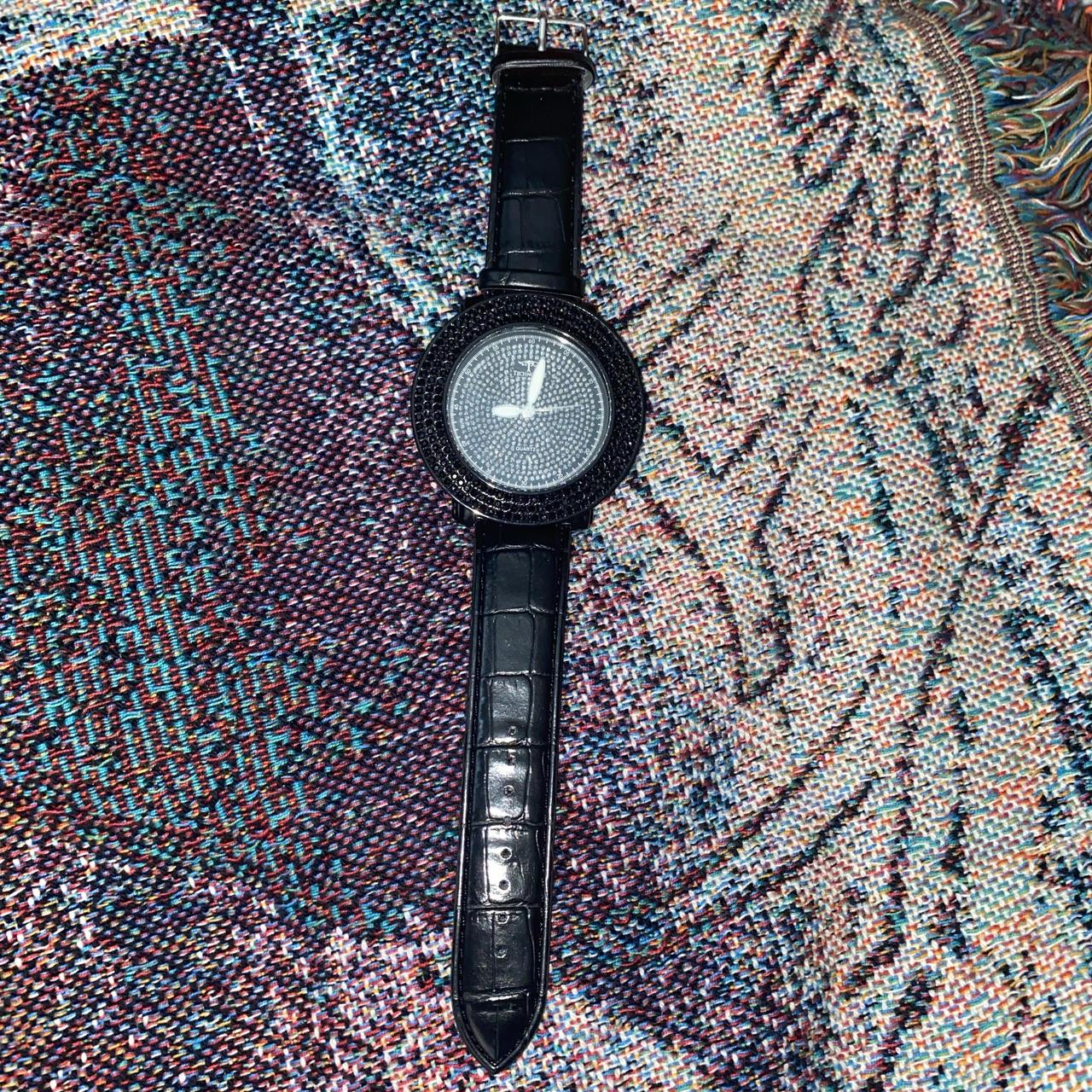 Techno Pave Stainless Steel/Jeweled Watch Depop
