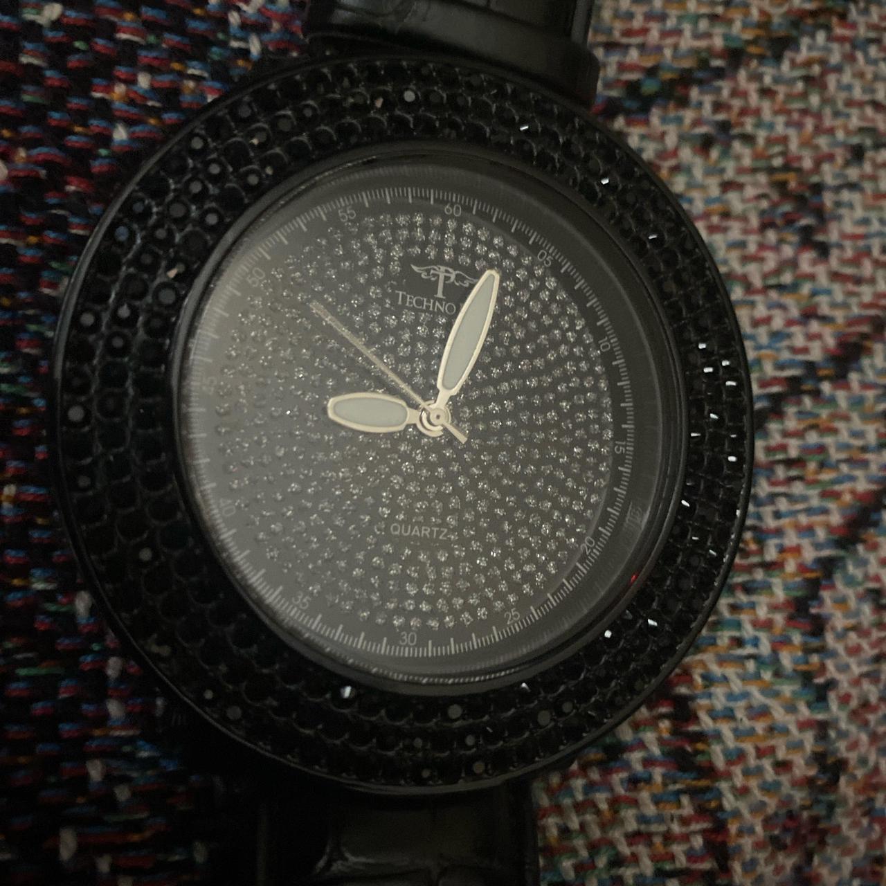 Techno Pave Stainless Steel/Jeweled Watch Depop
