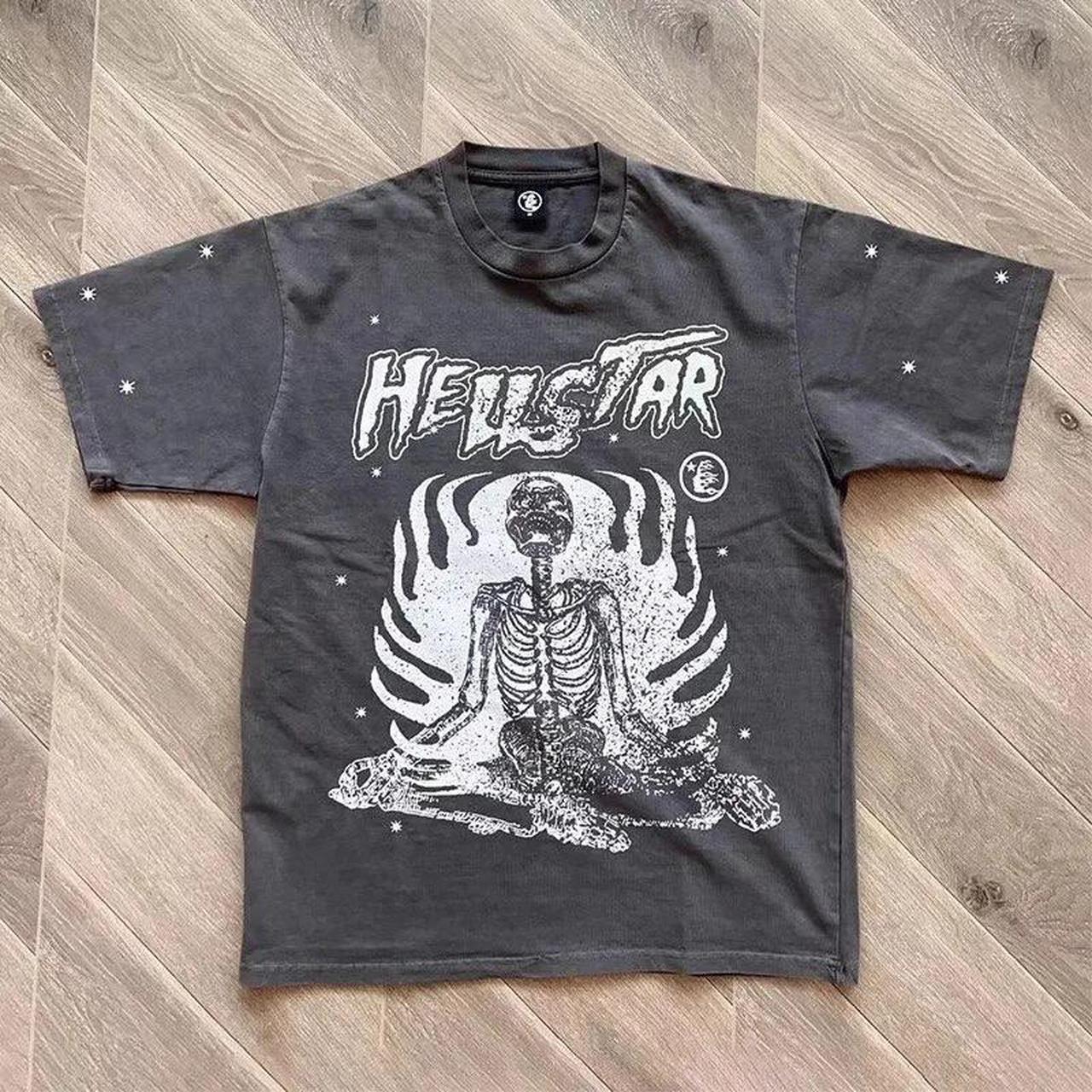 Hellstar Flaming Skeleton Inner Peace Tee RP - $225... - Depop