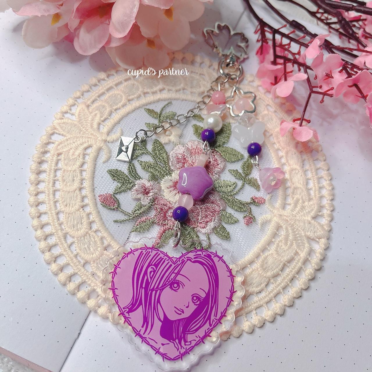 nana komatsu keychain ♡♬ made with purple, pink and... - Depop