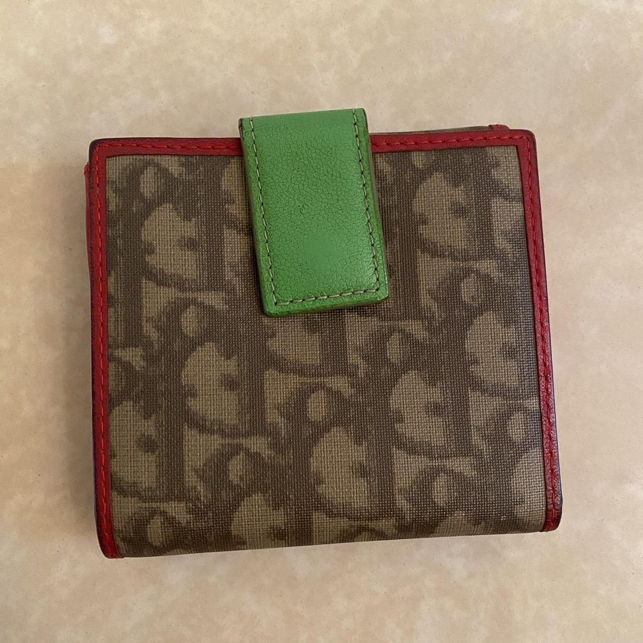 Vintage Christian Dior long wallet. Brown, red,... Depop