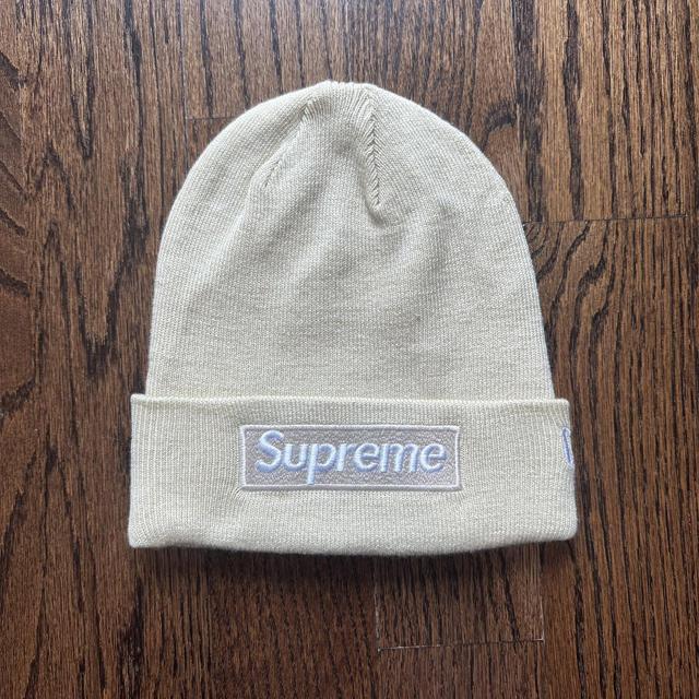 Supreme New Era Box Logo Beanie - Heather Grey | Depop