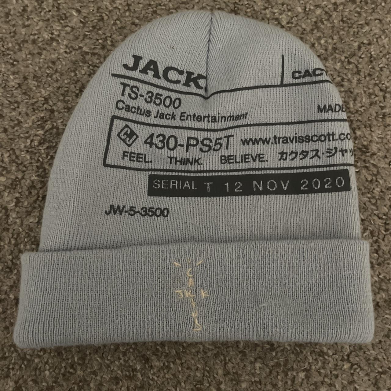 Travis scott cactus Jack CJ system blue beanie... - Depop