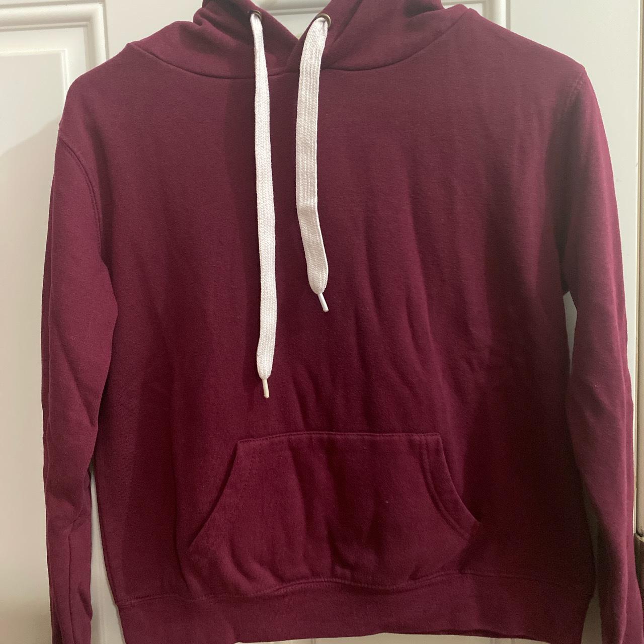 Crimson/ burgundy pullover sweatshirt hoodie... - Depop
