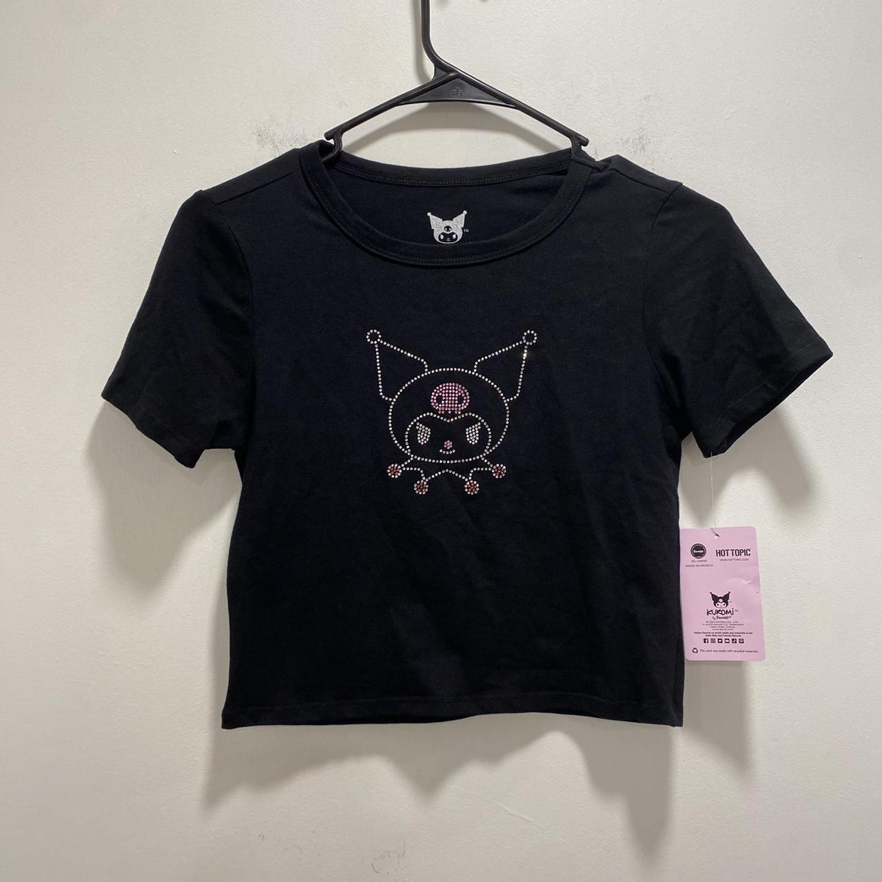 Black and pink Kuromi baby tee brand new size medium | Depop