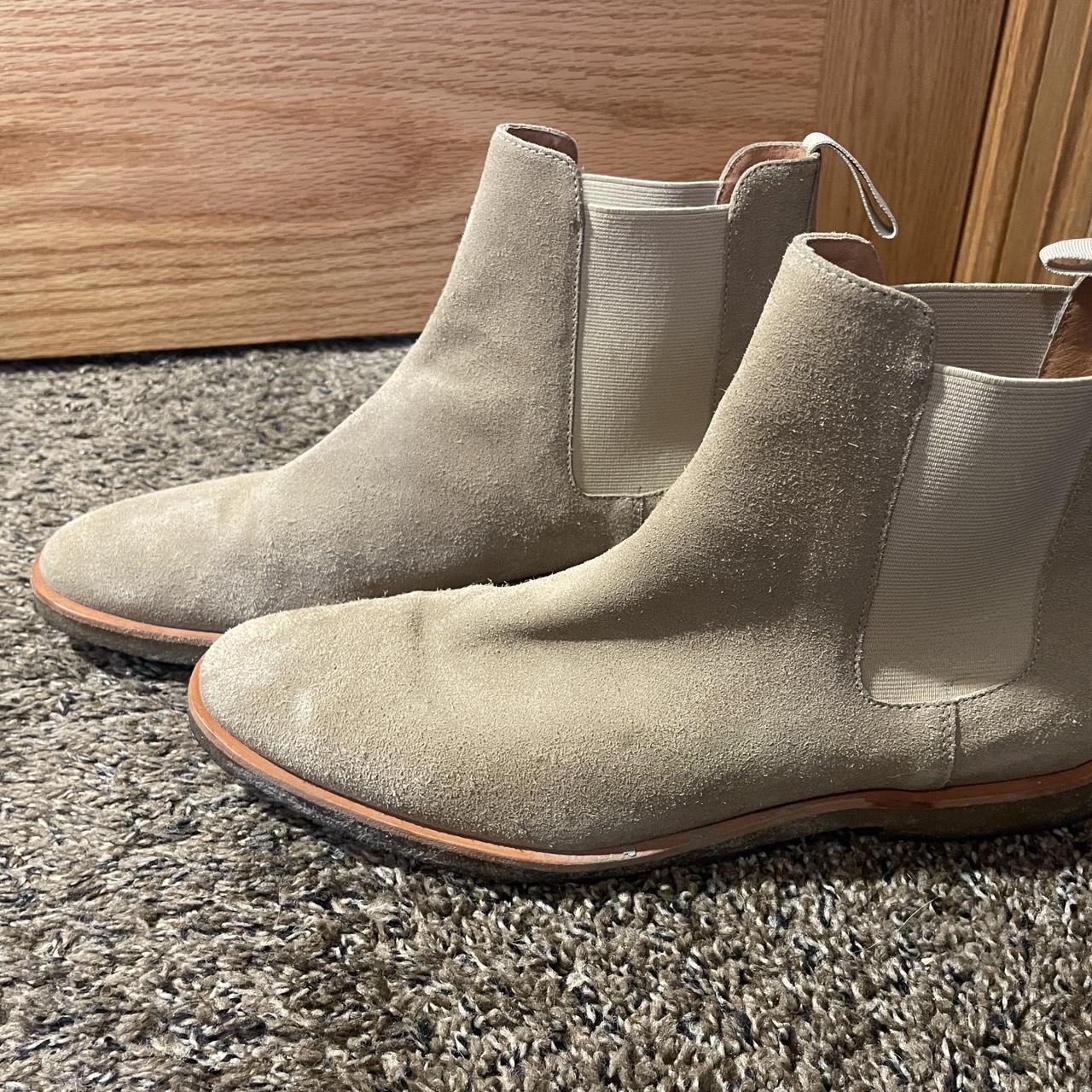 Cream Chelsea boots in good condition. Just slightly... - Depop