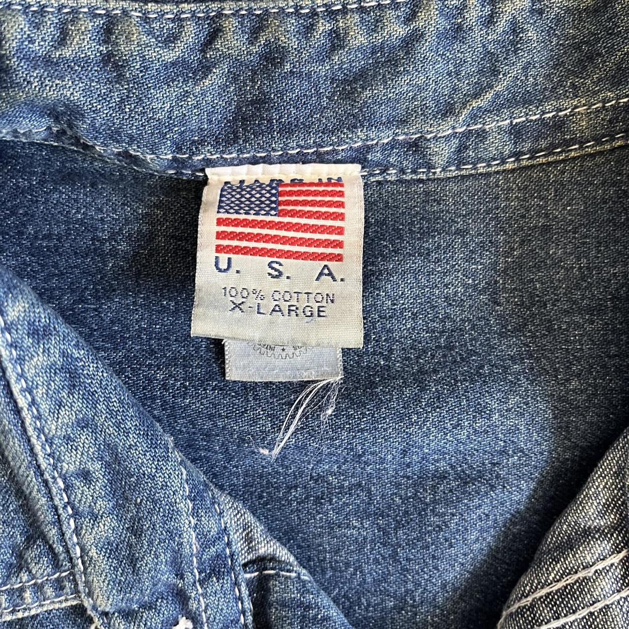 y2k hummer denim flannel * tagged as a xl (fits... - Depop