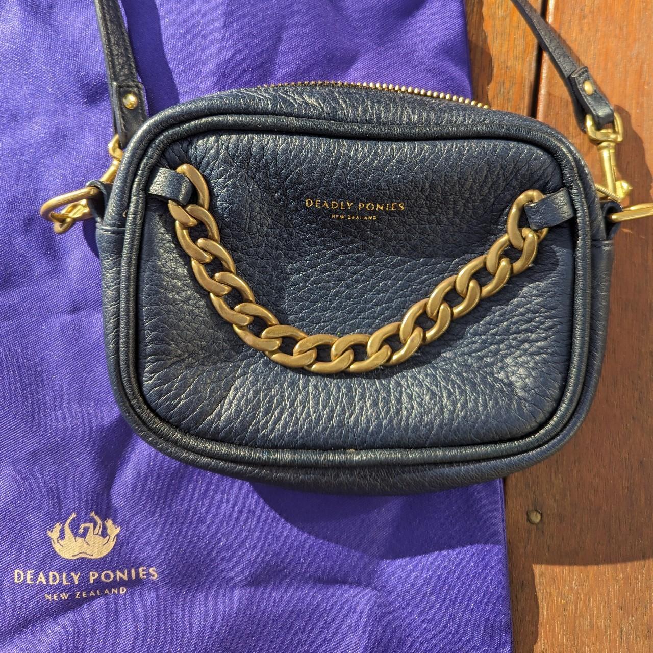 Deadly Ponies navy leather bag New and never Depop