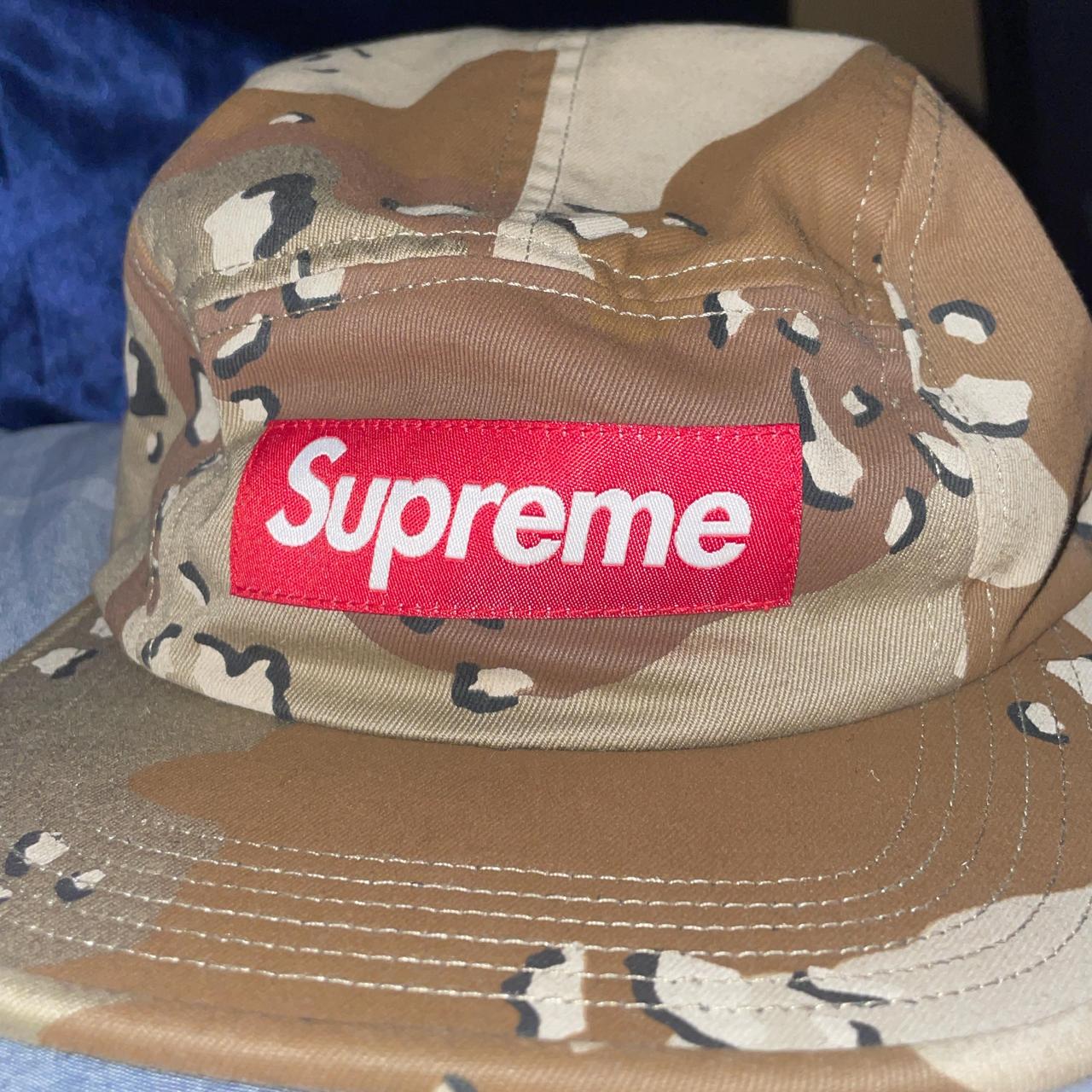 supreme washed chino twill camp cap desert camo FW17...